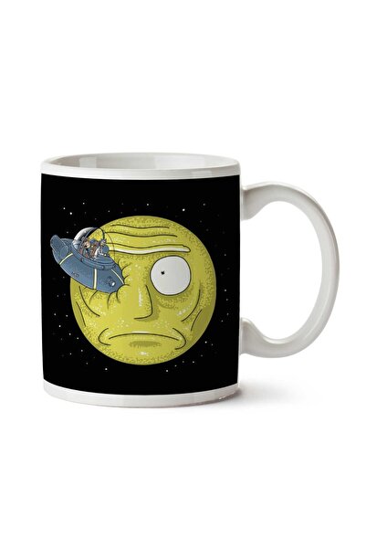 ART HEDİYE كوب R and M Unhappy Moon Landing مطبوع على الجانبين