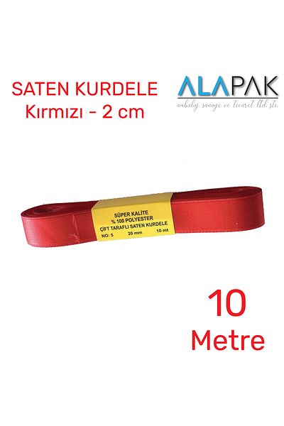 Alapak Κόκκινη Σατέν Κορδέλα 2 εκ. Κόκκινη Κορδέλα πλάτους 10 μέτρων