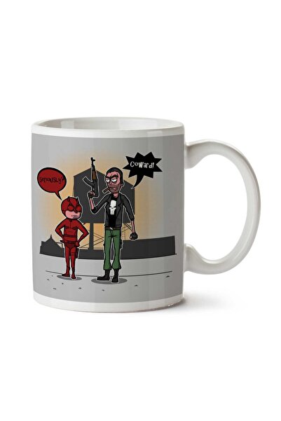 ART HEDİYE Season 2 Daredevil and Punisher R and M İki Tarafı Baskılı Kupa Ba...