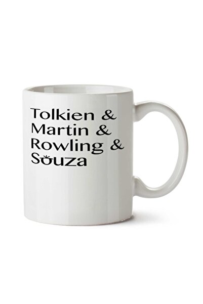 ART HEDİYE كوب مطبوع على الجانبين من HP Tolkien & Martin & Rowling & Souza