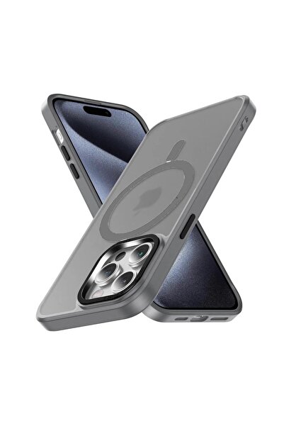 UnDePlus Apple iPhone 15 Pro Kılıf Mat Kadifemsi Special Edition PC Magsafe Kapak