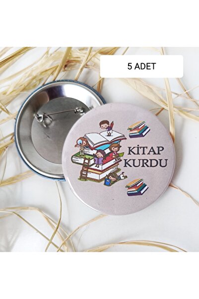 ORGANİZASYON HEDİYEM 5 ADET BÜYÜK BOY KİTAP KURDU ROZETİ