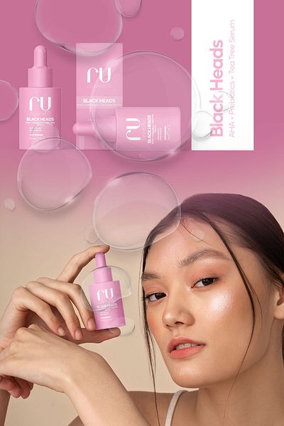 ru cosmetic Blackhead and Acne Alpha Arbutin Prebiotics Accacia Collagen Skin Care Serum 30 ml
