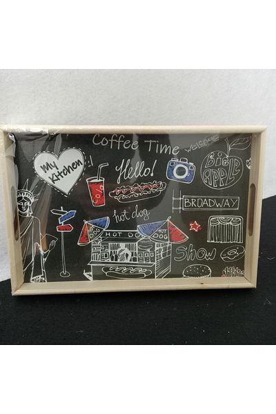 ramse hediyelik eşya wooden picture printed tray medium size