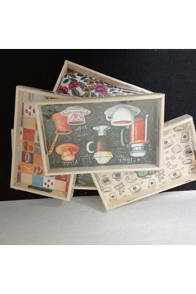 ramse hediyelik eşya wooden picture printed tray small size