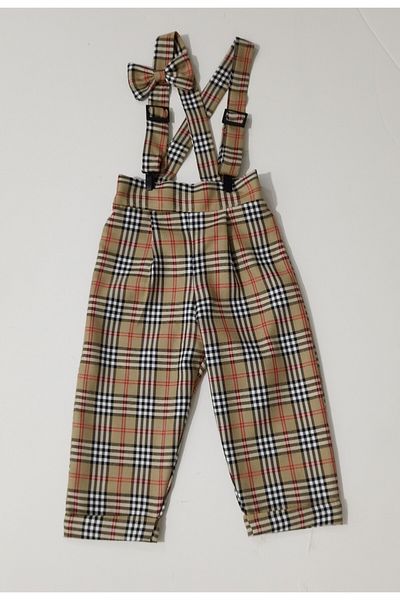 moms and babies Boy's Baby Trousers Borbory Plaid Patterned 0-5 Years