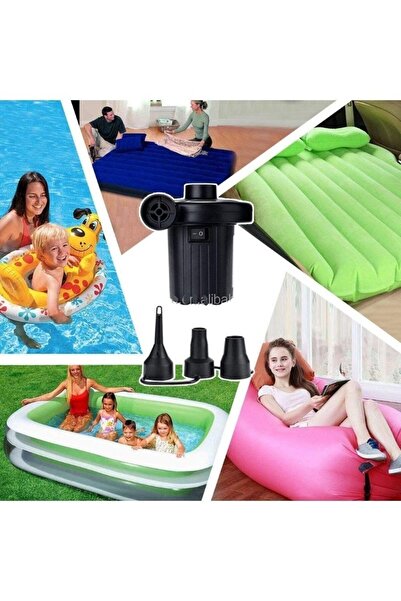 JUNGLEE Elektric Air Pump 220v Elektrikli Hava Pompası Şişme Yatak Bot Simit Şişme Koltuk Deniz Yatağı Pompa