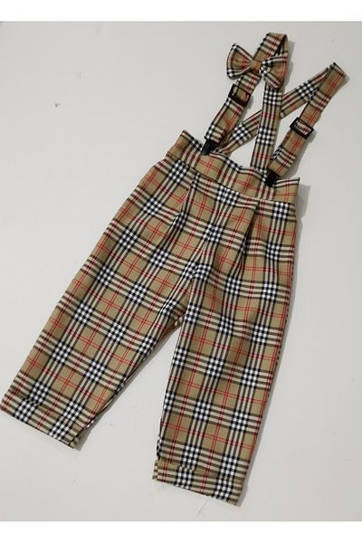moms and babies Boy's Baby Trousers Borbory Plaid Patterned 0-5 Years