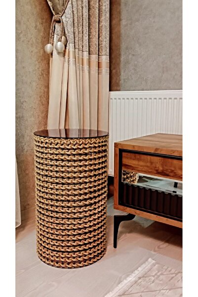 Egindra γυάλινο κάλυμμα πολλαπλών χρήσεων, ψάθινο καλάθι-οργανωτής για τραπεζ...