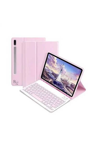 ÜNİCELL حافظة كمبيوتر لوحي Samsung Galaxy Tab S7 Fe مقاس 12.4 بوصة متوافقة مع بلوتوث ولوحة مفاتيح Q تركية