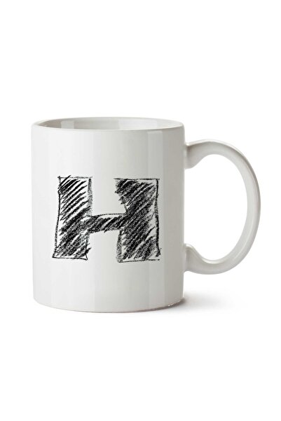 ART HEDİYE كوب مطبوع عليه حرف H على الجانبين