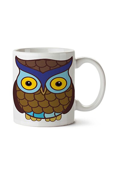 ART HEDİYE كوب ملون على شكل بومة ملونة مطبوع على الجانبين