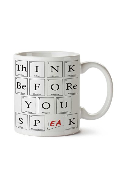 ART HEDİYE فكر قبل أن تتحدث مسطرة دورية كوب كوب مطبوع على الجانبين