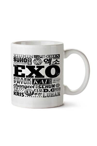 ART HEDİYE EXO Font Collage Two Sided Printed Mug