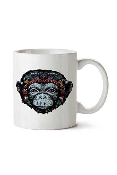 ART HEDİYE كوب قرد عرقي مطبوع على الوجهين