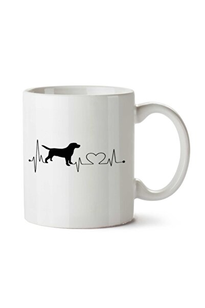 ART HEDİYE كوب مطبوع عليه قلب الكلب على الجانبين