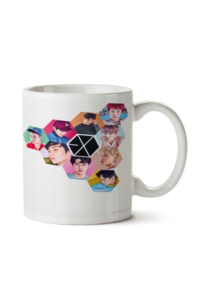 ART HEDİYE كوب EXO ملون مطبوع على الجانبين