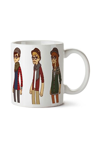 ART HEDİYE كوب مطبوع على الجانبين من Hipster Human