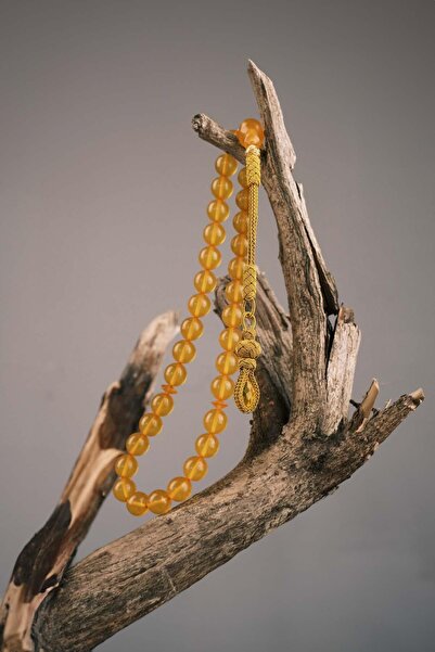 Vip Kehribar 10 mm Sarı Zar Kehribar Tesbih - Trabzon Kazaz Püsküllü Tespih