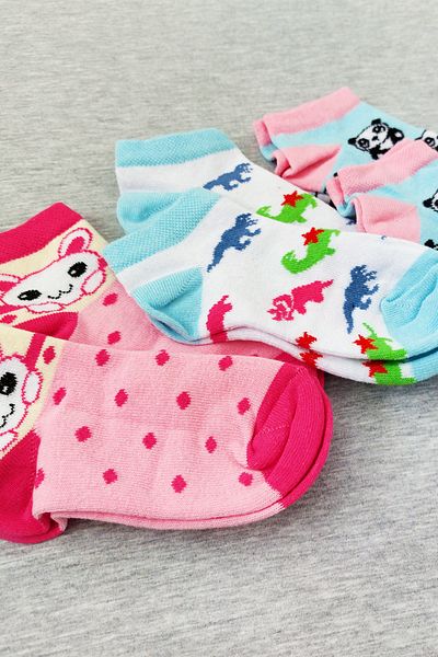 Sensu Girls' Booties Cotton Socks 6 Pack Assorted Colors - Crp2170