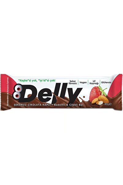 Delly Glutensiz Çikolatalı Bademli & Çilekli Bar