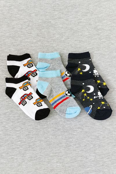 Sensu Boy's Booties Cotton Socks 6 Pack Assorted Colors - Crp2171