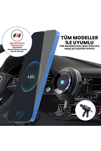 Wrapsol Air Pro Vakum Mekanizmalı Araç Içi Telefon Tutucu Magsafe Hızlı Şarj ...