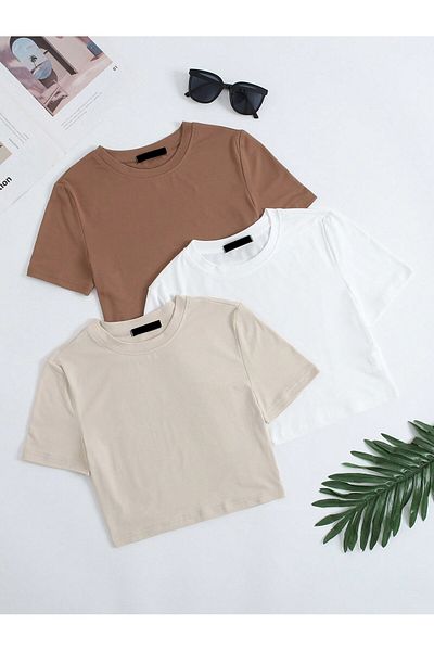 DAXİS Sportwear Company ΓΥΝΑΙΚΕΙΑ 3 ΣΥΣΚΕΥΑΣΙΑ CROP T-SHIRT DAXIS αθλητικά ρούχα Εταιρεία