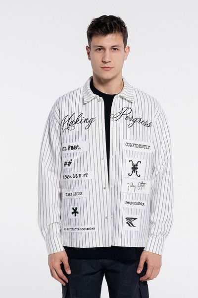 Friday Offset Ανδρικό μπουφάν Noa Off-White Extra Oversize πουκάμισο