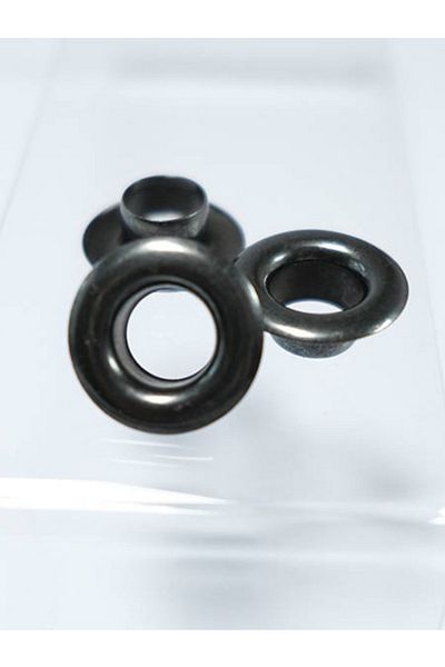 Klinkshop Size 24 Eyelet (9.5 MM) Black-100 Pieces Material Package Without Attachments - Stainless Brass