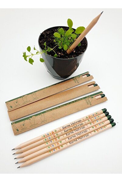 Yaşayan Kalem 50 Adet " Karne Hatırası " Baskılı Tohumlu Kalem Kk