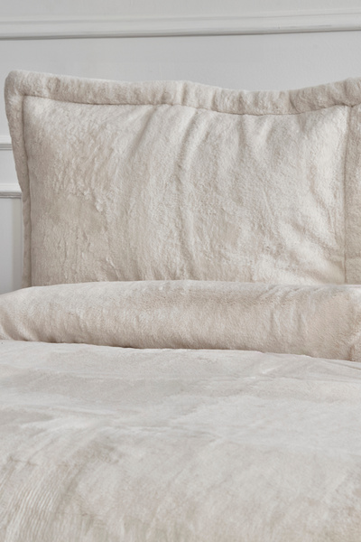 Karaca Home Fluffy Çift Kişilik Kürk Yatak Örtüsü Bej