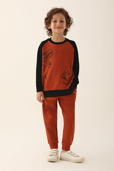 ROLY POLY RP3189-2 بدلة رياضية برقبة دائرية وطبعة ديناصور رولي بولي 2-8 سنوات