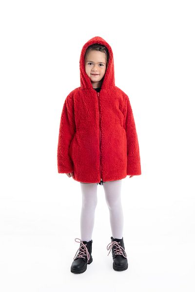 PANCHY CANKY Wellsoft Ribbon Hooded Girl's Coat