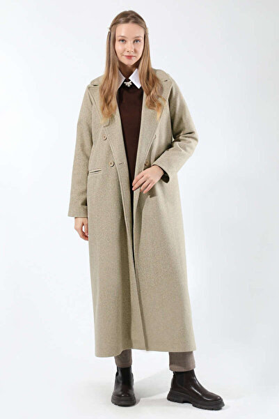 ZÜLAYS Uzun Oversize Kaşe Açık Vizon