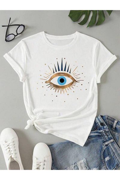 trendgar ΛΕΥΚΟ T-SHIRT GOZ PRINTED