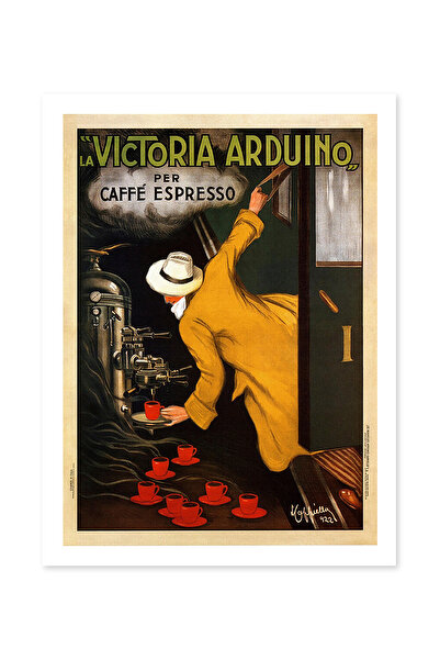 Beril Yamaç Design Studio Victoria Arduino Cafe Espresso Vintage Poster Decor...