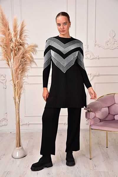 VOLT CLOTHİNG Women's Patterned Knitwear Set