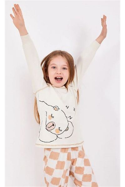 ROLY POLY Rp2981-g Pijama în șase carouri cu ursuleț de pluș 9-15 ani Bone