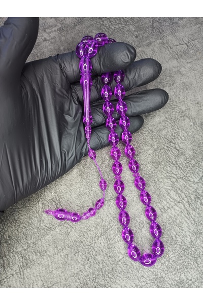 Mos Tespih Mărgele de rugăciune din pulbere de chihlimbar violet sistemat