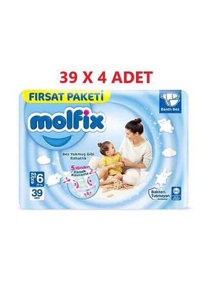 Molfix Baby Diapers Size 6 39 Pcs X 4 Extra Large Opportunity Package