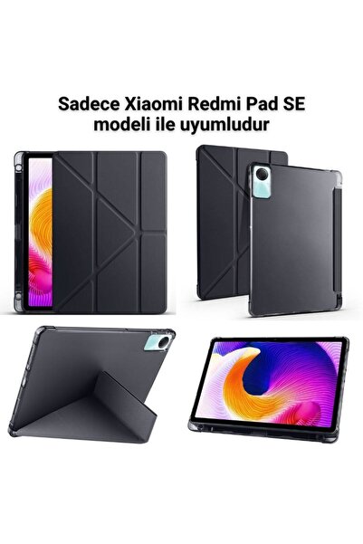 Nezih Case Xiaomi Redmi Pad Se 11 Kılıf Uyku Mod'lu Standlı Kalem Bölmeli Arkası Yumuşak Akıllı Silikon Kapak