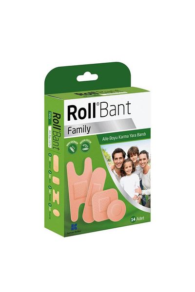 Roll Band Family Size Mixed Band-Aid 14 Pieces