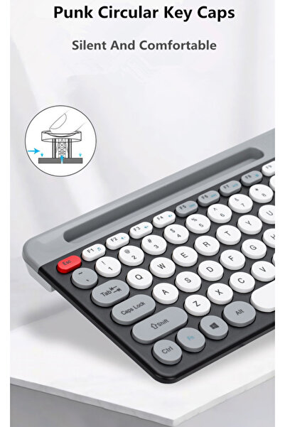 Coverzone Bluetooth Klavye Mouse Kablosuz Klavye ve RGB Mouse Set 2.4G Bluetooth Lithium Batarya ZYG-806