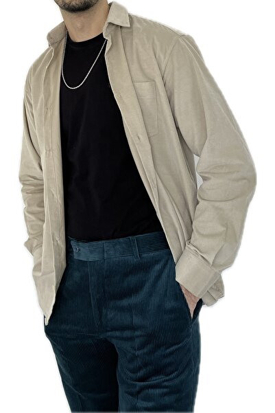 APT PRESTIGE Erkek Düz Klasik Şık Kombinlenebiilir 1.Kalite Kadife Uzun Kol Gömlek