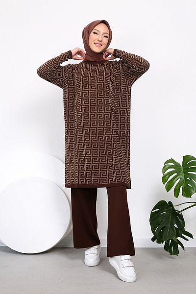VOLT CLOTHİNG Women's Labyrinth Patterned Knitwear Set