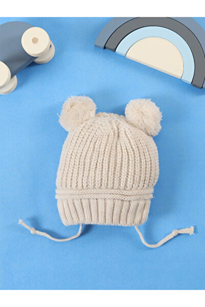LİNOTTİ Knitwear Double Pompom Knitwear Winter Baby Beanie