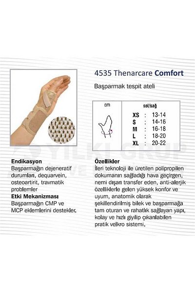 Orthocare Thumb Tesbit Splint 4535 Small Left