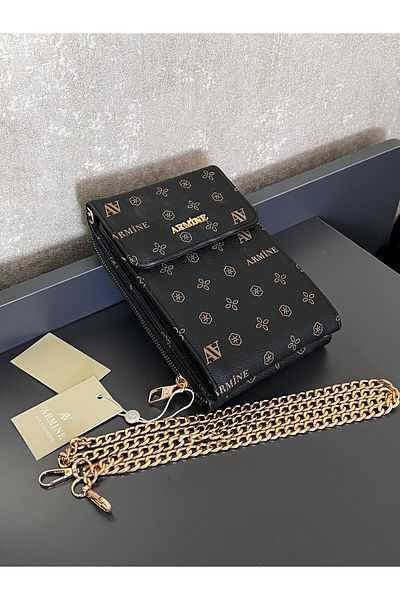 Armine ARM.266.S Δερμάτινη τσάντα χειρός και βραχίονα Armine 2 θέσεων σχεδιασμένη ως φερμουάρ και κλείσιμο με κλιπ