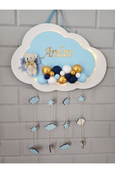 HD Different Ledli Bulut Kapı Süsü Işıklı Duvar Panosu